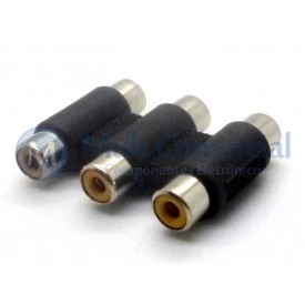 Adaptador 3RCA Fêmea para 3RCA Fêmea - JD-W8064