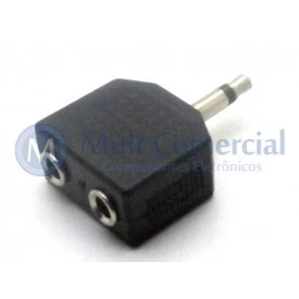 Plug adaptador J2 Mono Fêmea Duplo para P2 Mono Macho - JL157