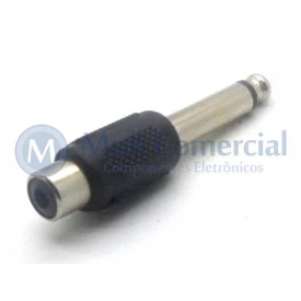 Plug adaptador RCA Fêmea para P10 Mono Macho - JL26090