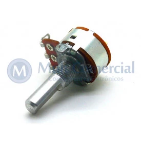 Potenciômetro Com Chave 17mm Semi Log NS16K4-10KD Ω eixo Liso alumínio com 20mm