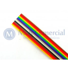 Cabo Flat Colorido 28AWG  14 Vias DS-1058-14M28 - Rolo com 30 Metros