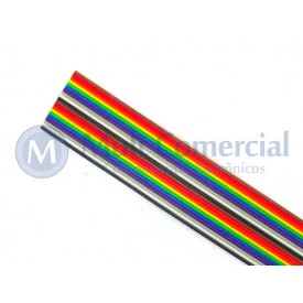 Cabo Flat Colorido 28AWG  20 Vias DS-1058-20M28 - Rolo com 30 Metros