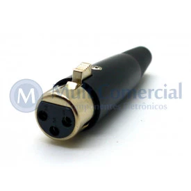 Conector XLR 3 Vias  Fêmea Para Cabo - JL33004