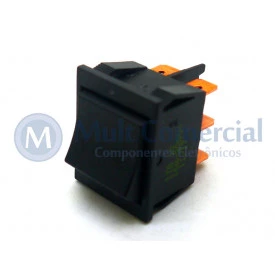 Interruptor de Tecla Bipolar ITB 10 LIGA/DESLIGA - Tecla Opaca Preto - Emicol