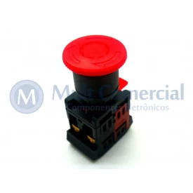 Botão de Emergência Tipo Cogumelo Gira-Destrava 40mm Vermelho - LAY80-PS545 - JNG