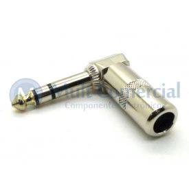 Plug conector estereo P10 e 90º da marca Jiali