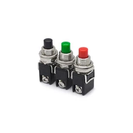 Chave Push-Button Desliga/(Liga) Normalmente Aberta - PBS-13B - Diversas Cores - Jietong