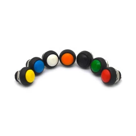 Chave Push-Button com 2 Terminais 3A/250Vac sem Trava Desliga/(Liga) Momentâneo - Diversas Cores - PBS-33B