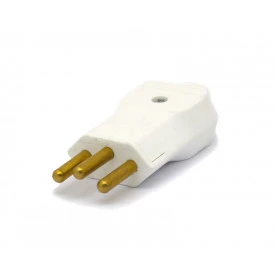 Plug Tomada 2P+T 20A/250V Branca - PLD2-3 - Margirius