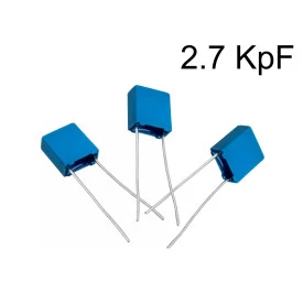 Capacitor Poliéster Film 2.7KpF ( 0.0027uF / 2.7nF / 272 ) Série B32529 - Epcos - 63V a 400V