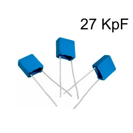 Capacitor Poliéster Film 27KpF ( 0.027uF / 27nF / 273 ) Série B32529 - Epcos - 63V a 400V