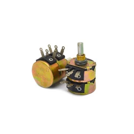 Potenciômetro de Fio Duplo 4 Watts com Caneca de 32mm Linear Eixo Metálico - 30R+30R a 30K+30K - Fernik