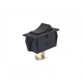 Chave Gangorra / Tecla com 2 Terminais Liga/Desliga 6A/120Vac e 3A/250Vac Faston 316' - Preta - G321-1-1