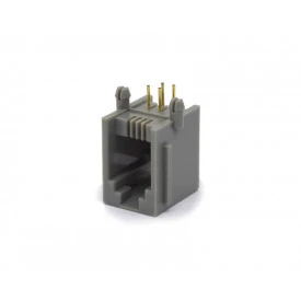 Conector Jack RJ11 YH55-01 90º 4P4C Cinza