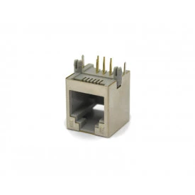 Conector Jack RJ12 YH55-10 6P6C 90º com 6 Vias Blindado