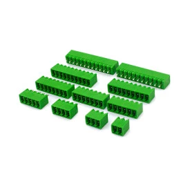 Conector Verde Multipolar STL1550.GV Macho 180º Com as Laterais Fechadas Passo de 3,5mm - 2 a 12 Vias - Phoenix Mecano