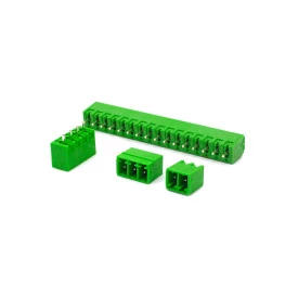 Conector Verde Multipolar STLZ1550GV Macho 180º (Vertical) Com as Laterais Fechadas - Passo 3,81mm - 2 a 16 Vias - Phoenix Mecano