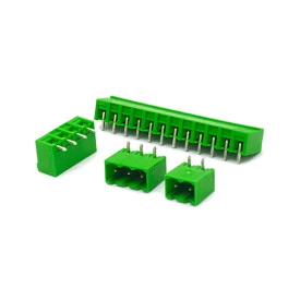 Conector Verde Multipolar STLZ950GH Macho 90º (Horizontal) Com as Laterais Fechadas - Passo 5,08mm - 2 a 18 Vias - Phoenix Mecano