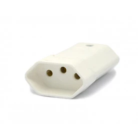 Tomada Desmontável Branca 2P+T A/C 10A/250V - TMD1-3 - Margirius