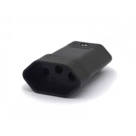 Tomada Desmontável Preta 2P+T A/C 10A/250V - TMD1-3 - Margirius