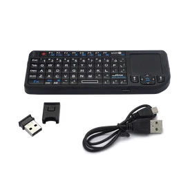 Teclado Wireless 2.4GHz Ultra Mini com Touchpad e Laser Point integrado e Luz de Fundo - RT-UMK-100-RF