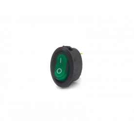 Chave Gangorra / Tecla Oval com 3 Terminais 6A/250V com Neon Verde - KCD1-115N