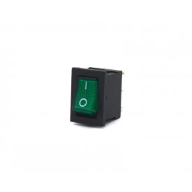 Chave Gangorra / Tecla com 3 Terminais 6A/250V Verde com Neon - KCD1-102N
