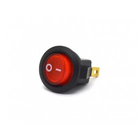Chave Gangorra / Tecla Redonda Liga/Desliga com Led Vermelho - SMRS-101N-2C3 - Jietong