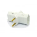 Plug 3 Saídas 2 Polos 10A/250V Branco - 013ENB - Enerbras