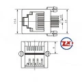 Conector Jack RJ45 8P8C-YH55-11 90º com 8 Vias Blindado 