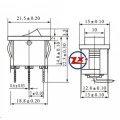 Chave Gangorra / Tecla com 3 Terminais 6A/250V Vermelho com Neon - KCD1-102N/B2