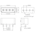 Conector Macho JS-1114-04WS 180° 5,08mm MATE-N-LOK 4 Vias Solda em Placa
