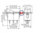 Chave Gangorra / Tecla Oval com 3 Terminais 6A/250V com Neon Azul - KCD1-115N