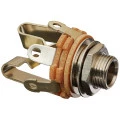 Jack J10 Estéreo Switchcraft 1/4" com rosca curta circuito aberto 12B - Cód. 10B030