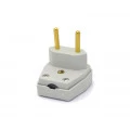 Plug Tomada Desmontável Macho 90º 2P 10A/250V Cinza - Ref.1670 - Daneva