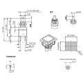 Chave Push-Button NF sem Trava Cor Preta Quadrada 0.5A/250V 18.533 MFT3ESTSE - Margirius