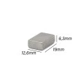 Imã de Neodímio N35 Bloco 19 x 12,6 x 6,3mm