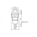 Chave Push-Button com 2 Terminais e sem Trava 1A/250Vac Desliga/(Liga) nas Cores PT/VD/VM - DS-213