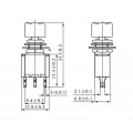 Chave Push-Button com 3 Terminais e sem Trava Liga/Liga 2A/250V  - PT/VD/VM - DS-612