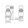 Chave Push-Button com 6 Terminais e sem Trava Liga/Liga 2A/250V - PT/VD/VM - DS-622