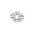 Soquete para Válvula de 8 Pinos (Octal) Cerâmico com Anel de Fixação (Solda Fio) - 8PINF