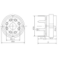 Soquete para Válvula de 8 Pinos (Octal) Cerâmico (Solda em Placa - PCI) - 8PINPC