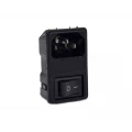 Tomada AC Macho com Chave Liga/Desliga e Porta Fusível para Montagem em Painel - EX2153PT - Exatronic 