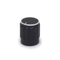 Knob de Alumínio para Potenciômetro de Eixo Estriado - A15x17 - Preto