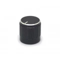 Knob de Alumínio para Potenciômetro de Eixo Estriado - A17x17 - Preto
