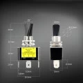 Chave Alavanca com Led 30A/12Vdc com 3 Terminais - Diversas Cores - ASW-07D-2 - Jietong
