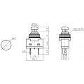 Chave Push-Button com 2 Terminais 20A/12V Desliga/(LIga) Normalmente Aberto - ASW-24 - Jietong
