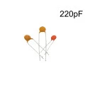Capacitor Cerâmico Disco 220pF ( 221 / 0.22nF / 0,00022uF ) - 50V a 2000V