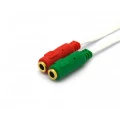 Cabo Adaptador de 2 P2 Fêmea Maleável para 1 P2 Macho (Dourado) - CB-118