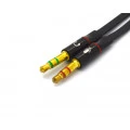 Cabo Adaptador Maleável de 1 P2 Fêmea para 2 P2 Macho (Dourado) - CB-133